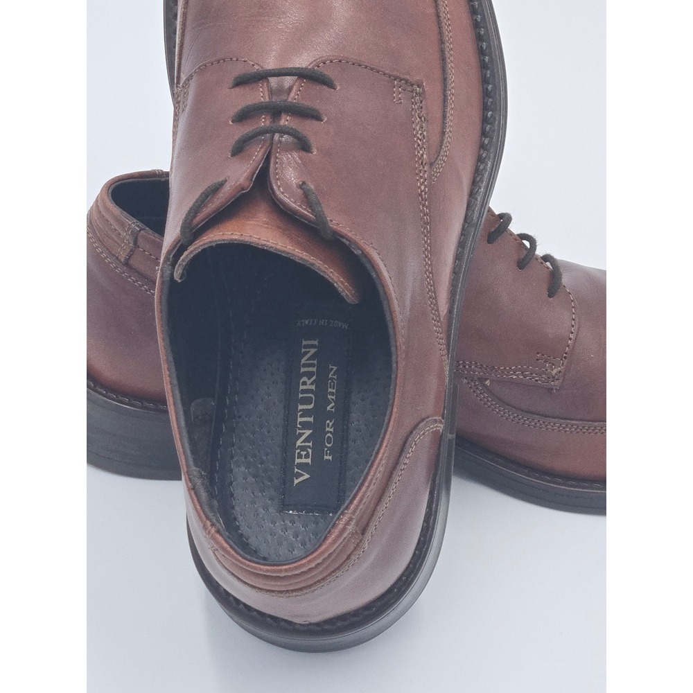 Venturini For Men Brown Leather Lace Up Dress Shoes‎ Made in Italy Size 10 M